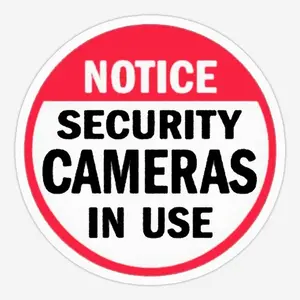 Security Camera In-Use Notice Vinyl Labels, Peel-Off Easy, Multi-Size Vibrant Print Stickers, Office Stationery Supplies for Security Reminders (AFL)