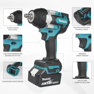Makita DTW700 1/2” Cordless Impact Wrench – 1000Nm High Torque Brushless Tool for Mechanic, Tire & Lug Nut Removal