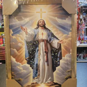 Jesus Christ 12"x16"x1" Framed Artwork - Religious Wall Decor