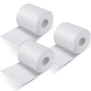 3 Rolls 1/4" x 6" x 2.5 Yard Adhesive Felt Sheet Padding, Self Adhesive Felt Roll for Foot, White Comfort Padding Cushion for Pressure Relief Foot Support for Furniture Protection Splint Lining