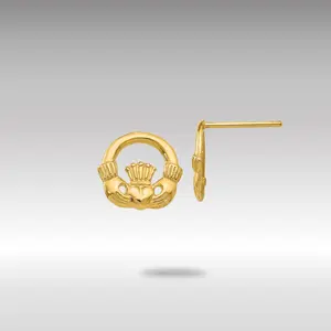 14K Gold Claddagh Post Earrings - Model TC556