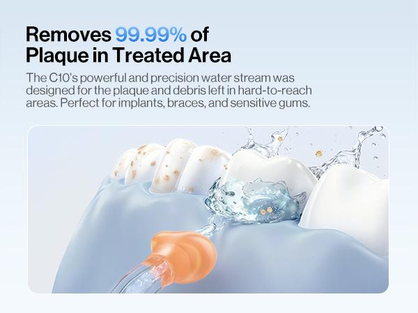 usmile C10 Portable Oral Irrigator, Cordless Water Flosser, 3 Tips, 4 Modes, Travel-Ready, Easy to Use, 95-Day Battery, IPX7 Waterproof