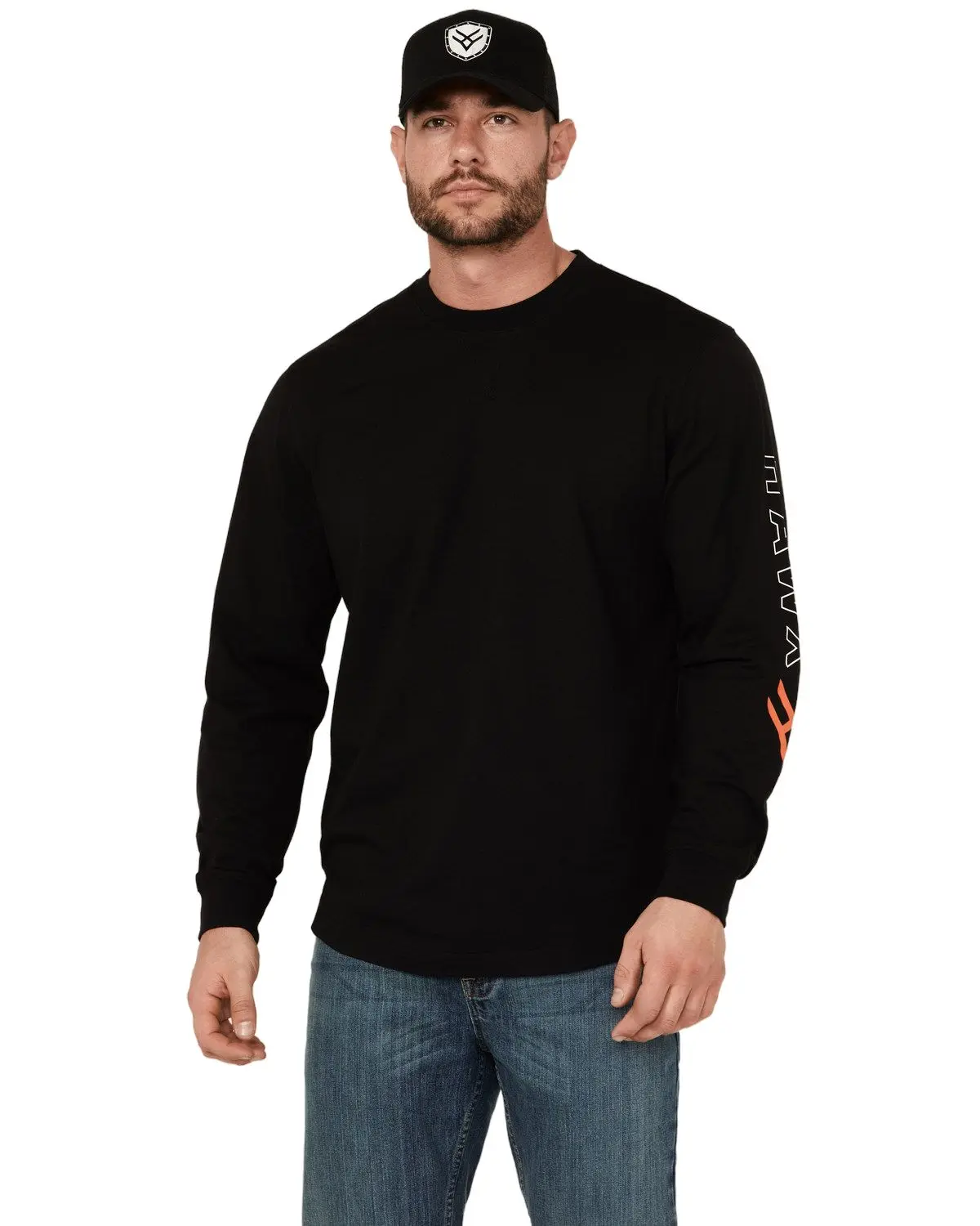 Hawx Men's Men'S Logo Long Sleeve Knit Work T-Shirt Big - Hxsp24k63-Blk-Big
