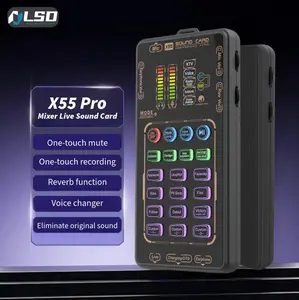 Portable Recording Kit & Voice Changer  X55 Pro Sound Card for TikTok Live, Podcasts & Gaming dj equipment Professional Bundle Mixer  4 cases Universal OTG Broadcast Cable Audio Podcast Mixer Bluetooth Wireless converter