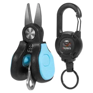 RUNCL Mini Fishing Scissors Line Cutter, Compact Stainless Steel Blades with Non-Slip Handle, Micro Serrated Multi Tool for Braided Fluorocarbon Mono Lines, Saltwater & Freshwater Fishing Gear