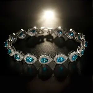 Drksyde Tear Drop Bracelet Gold Plated Iced Out 6mm VVS Zirconia 5A+ Tennis Bracelet for Men 17/19cm + 1in Extension Rapper Bangle Platinum Plated Rhinestone Tennis Bracelet Tarnish Waterproof