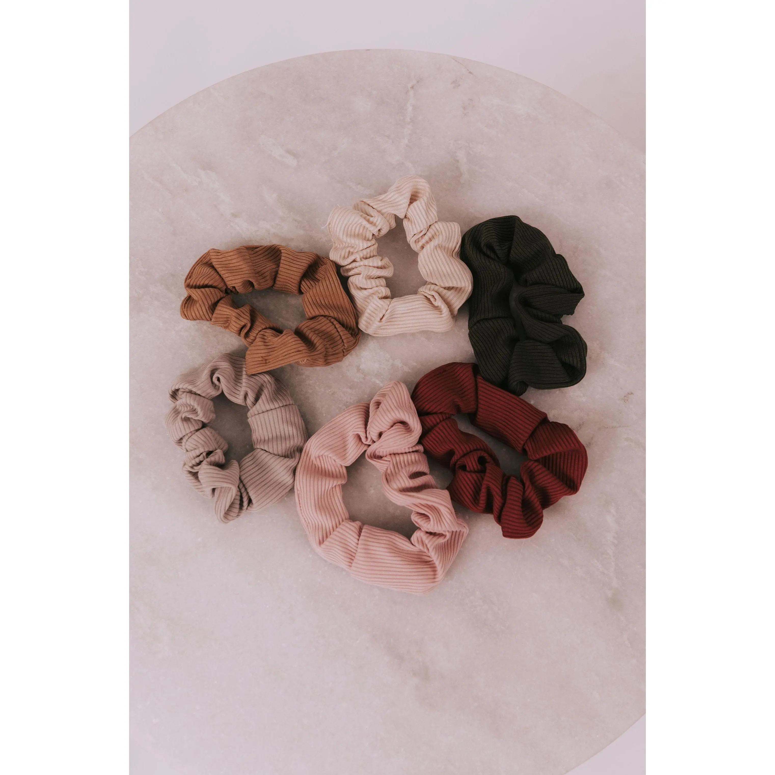 Where I'm At Polyester Ribbed Synthetic Scrunchie Pack - Texture Grip Design, Keeps Scrunchies in Place, One Size