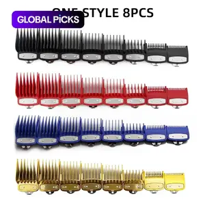 Professional Hair Clipper Comb Set, 8 Counts/set Mixed-Size Electric Hair Clipper Limit Comb Set, Personal Care Accessories and Barber Equipment for Clipper Blade Hair Cutters, Hair Clipper Kit