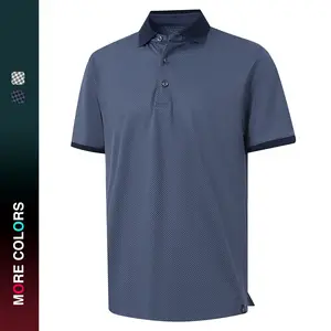 MAELREG Mens Golf Polo Shirts Jacquard Performance Moisture Wicking Dry Fit Ribbed Collar Short Sleeve Golf Shirts for Men