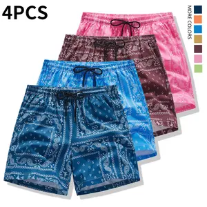 4-Pack Men’s Beach Vacation Pants — Loose Fit, Quick Dry, Drawstring Waist, Lightweight & Breathable, Stylish Minimalist Design; suitable for outdoor activities, parties, or casual summer wear