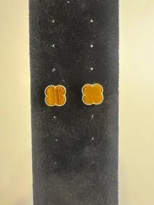 Tiger Eye Clover Stud Earrings – Elegant Everyday Luxury Jewelry