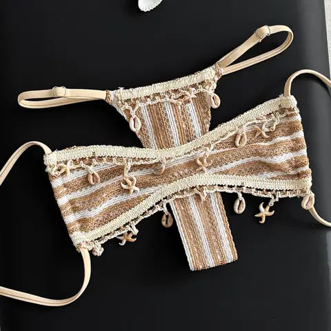 Women's Bikini Swimsuit Two Piece Set, Bikini Sets, Spring Summer Beachwear, Sexy Backless Triangle Swimwear, Style Vacation