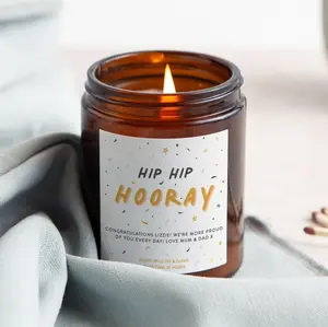 Congratulations Gift For Her, Hip Hooray Gifts, Personalised Apothecary Candle, Christmas Gift