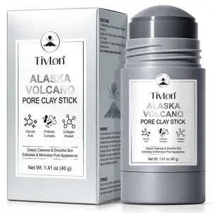 Tivlon Deep Pore Cleansing Blackhead Remover Face Mask Stick, Mud Mask with Natural Alaska Volcano Clay, Gentle Exfoliating, Smoothing Skin, Non-Drying, Skincare Facial Mask