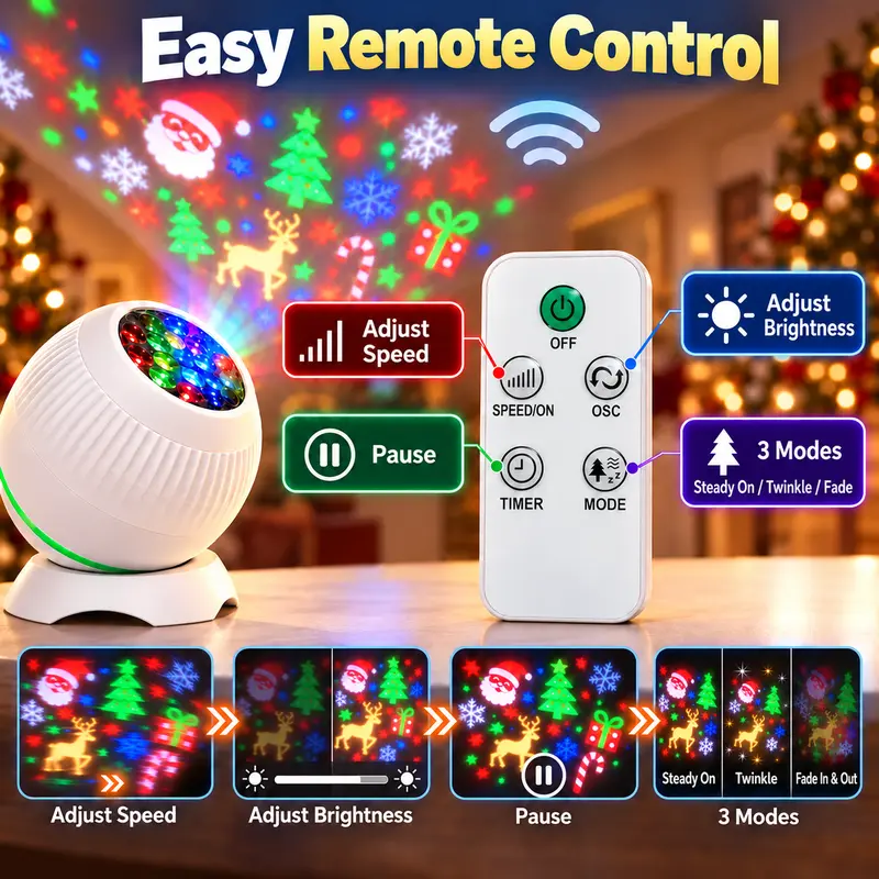 Christmas Light Projector for Indoor Home, LED Holiday Projector Lights ...