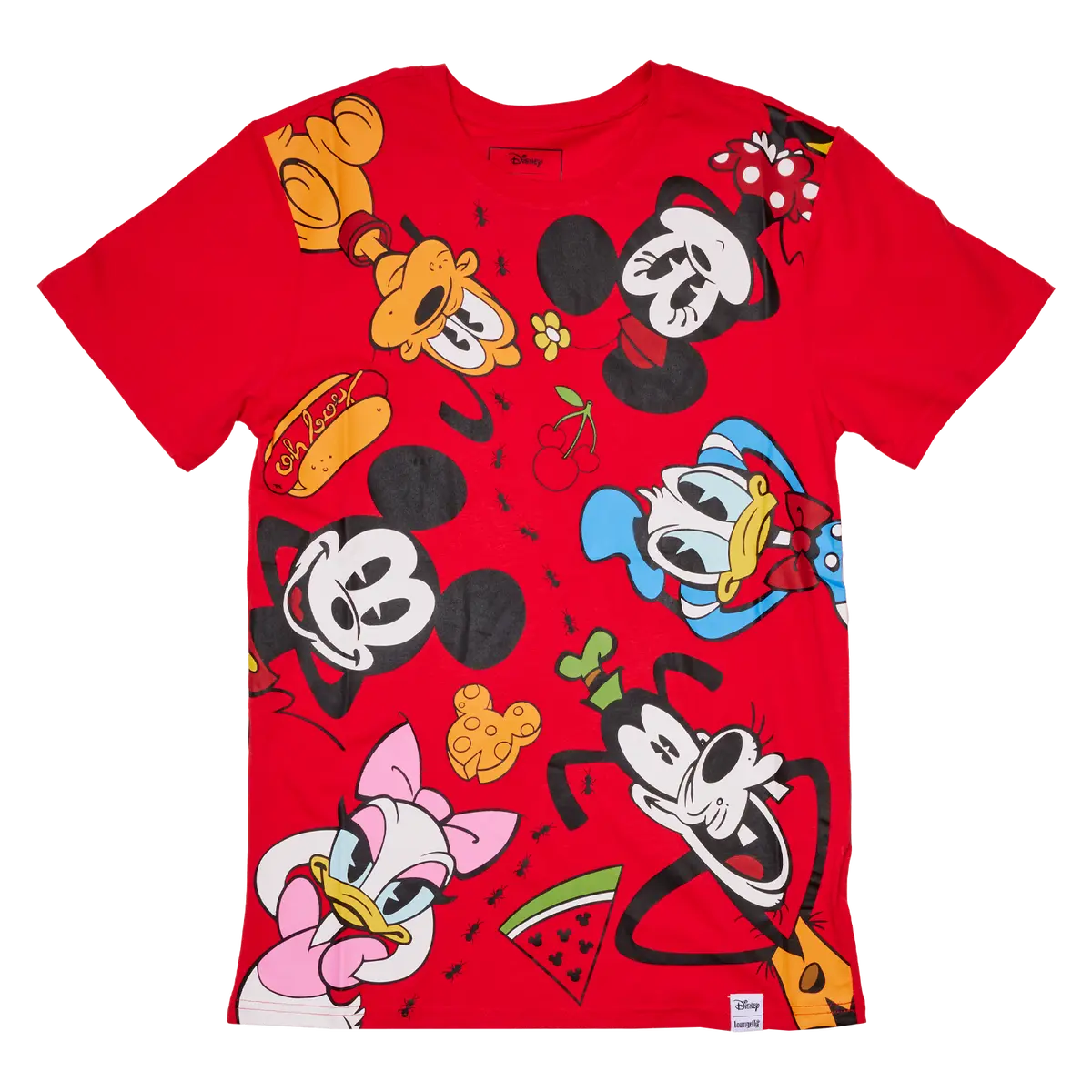 Women's Mickey & Friends Picnic Stylish Cotton Jersey Short-Sleeve Unisex T-Shirt, Women's Tops