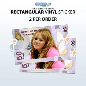 Jenni R 50 pesos rectangle vinyl sticker