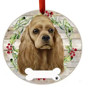Cocker Spaniel Ceramic Wreath Ornament