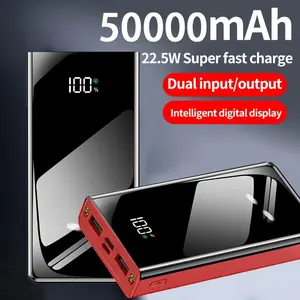 50000mAh Ultra Capacity Portable Power Bank 22.5W Fast Charging Dual Input & Output LED Digital Display External Battery Pack with Flashlight for iPhone Android