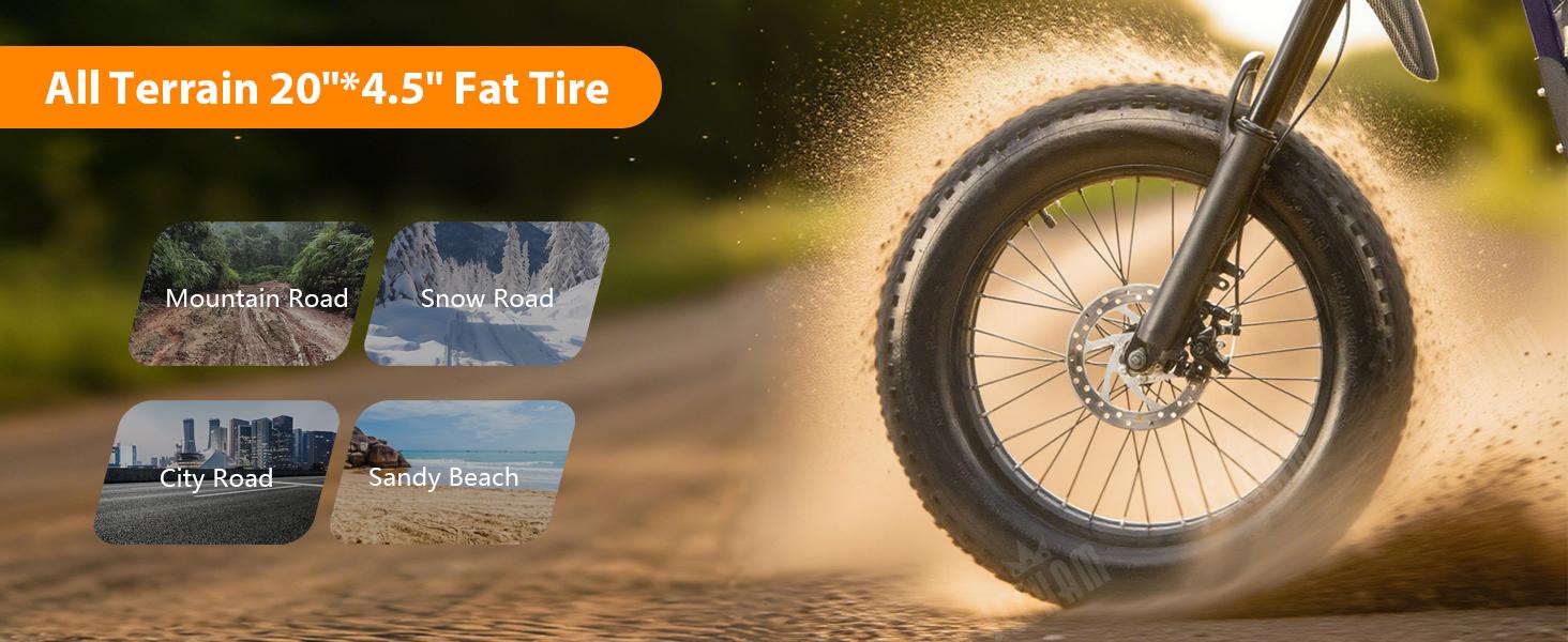 Ebike Peak Power 3000W Full Suspension 42 MPH Top Speed 60 Miles Range 48V 18Ah Battery LED Lights IPX6 Waterproof Hydraulic Brakes for Outdoor Cycling Gift for Adults & Teens