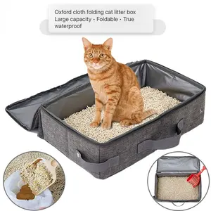 Foldable Waterproof Travel Cat Litter Box, Portable Outdoor Car Pet Toilet, Mobile Cat Sand Bowl, Pet Bag Inner Container