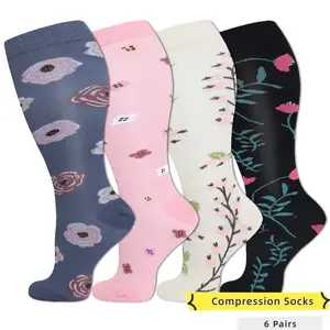 Compression Socks 4 Pairs Plus SIze For Men & Women,Reduces Tiredness,All-Day Comfort For Running、Working、Cycling、Outdoor Activities