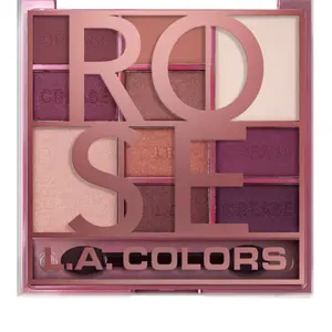 L.A. COLORS Eyeshadow 10 Color Color Block Palette, Rose, 0.56 fl oz Lid Makeup