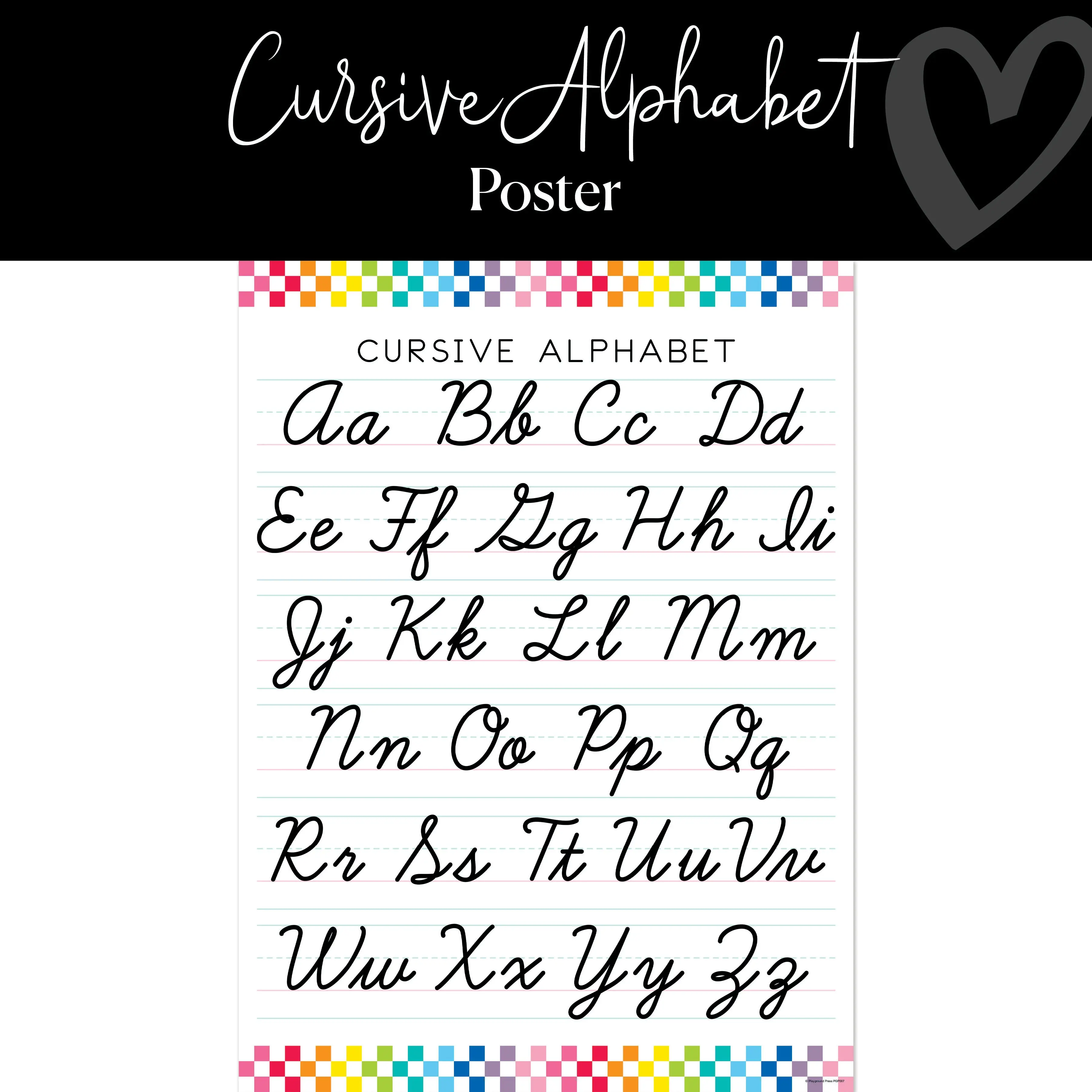 Cursive Alphabet Classroom Poster | Rainbow