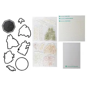 Crafts & Sewing Diamond Press Christmas Reveal Stamp, Die and Stencil Set
