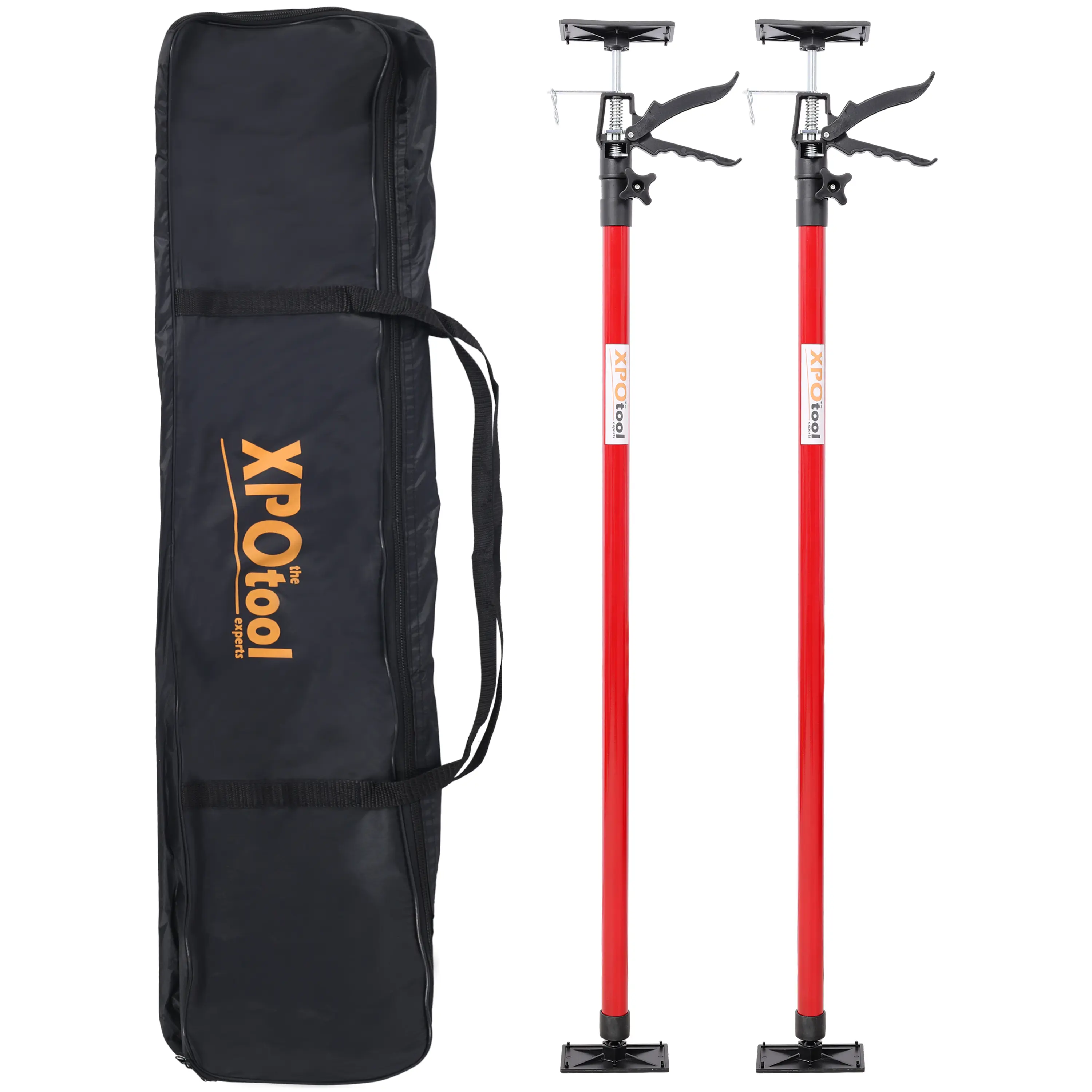 2-Pack Adjustable Steel Support Pole System for DIY Home & Woodworking Projects - Steel Construction, 45"-114" Extendable Height (Height Range), 30 kg Capacity, Compatible with Jacks, Drywall, Cabinets, Diy Home Projects, 30 Kilograms