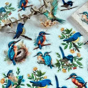 Vintage Bird Design Stickers, 30pcs/set Decorative Bird Stickers for Scrapbooking & Journals, DIY Sticker for Stationery Computer Water Bottle