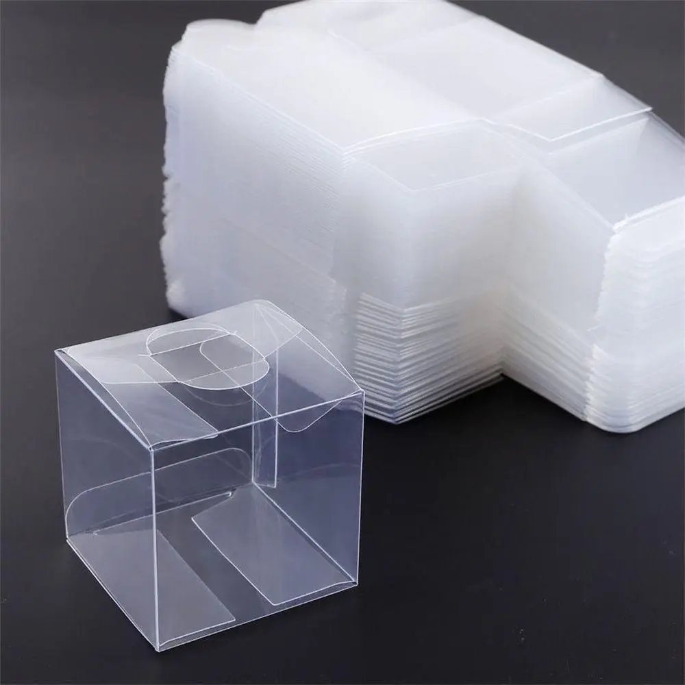 10PCs PVC Square Clear Candy Gift Box Chocolate Candy Boxes Jewelry Storage Boxs Wedding Christmas Packaging Gift Boxs