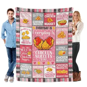 Chicken Nuggets Throw Blanket - Soft Chicken Nugget Blanket for Girls & Boys - Warm Food Throw Blanket for All Seasons - 50"x40"