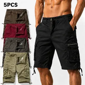 #SummerVibes Men's large-size summer cargo shorts with loose fit, mid-length, and multiple pockets for casual wear Fabric Menswear Pants Cotton Hem Trouser Zipper pants men,summerwins