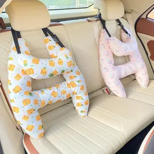 Car Seat Safety Neck Pillow Cute Kid and Adult Car Sleeping Neck Head Support H-Shape Travel Pillow Cushion Child Women Tools