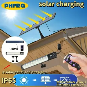 Solar Powered Wall Light with Foldable Hook, Motion Sensor, Remote Control, Outdoor Garden Lighting, Multiple Modes, Portable Porch Lamp, Solar Lights Outdoor