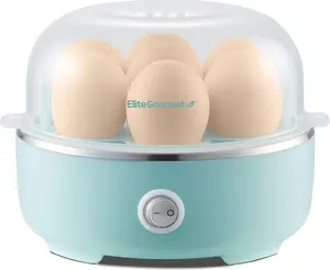 Easy Egg Cooker Electric 7-Egg Capacity with Auto Shut-Off, BPA Free, Includes Measuring Cup, Soft, Medium, Hard-Boiled Egg Options - Utensils, Kitchen