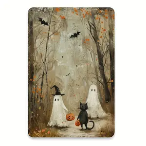 Vintage Pumpkin Lantern & Metal Tin Sign - Perfect for Halloween Decor, 8x12 Inch | Durable Iron Wall Art for Home, Bar, Cafe, or Garage | Easy-Hang Design