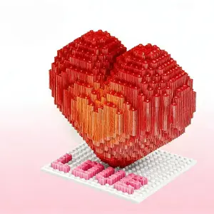 Romantic Heart Building Block Toy, 3D Heart Shape Detail, Desk Decor, Valentine's Day Gift, Perfect for Girlfriend and Best Friend