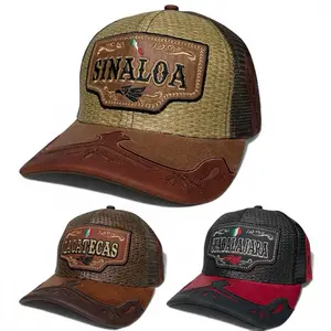 Gorras Charras Vaqueras Mexico, Sinaloa, Michoacan, Zacatecas, Guadalajara, Bordado, Adjustable, Visera Curvada Leather Patch Hat Embroidered Hat