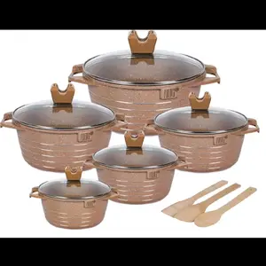 Non-Stick Cooking Pot  with Lid – Durable Kitchen Cookware 15 pcs