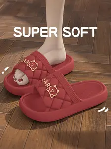 Soft Simple Casual Eva Slippers, Slide, Lightweight Outdoor Beach Travel, Cute Cartoon Home Indoor Thick Sole, All Seasons Comfortable Shoes