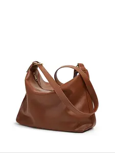 New Women's Simple Fashion Solid Color Crossbody Tote Bag, Large Capacity Shoulder Commuter Bag, Suitable for Outdoors and Travel, Casual Shoulder Bag