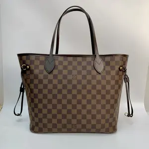 Pre-owned Louis Vuitton CANVAS Tote Bags Neverfull MM in Damier Ebene [BF 12Z] KY02458
