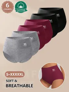 Women's Cotton Underwear Set, Soft Breathable Non-Irritating, Comfortable Fitted Triangle Panties, Elastic Large Size Fits All Seasons