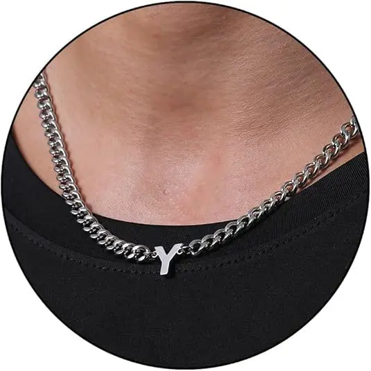 Y letter necklace (steel color)