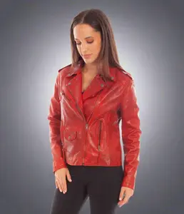Scully Women's Red Lamb Leather Jacket L1105
