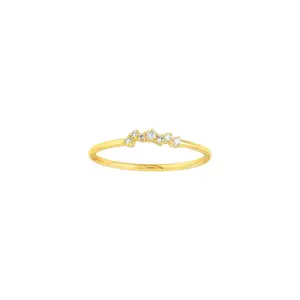 14K Gold Thin Cluster Diamond Band