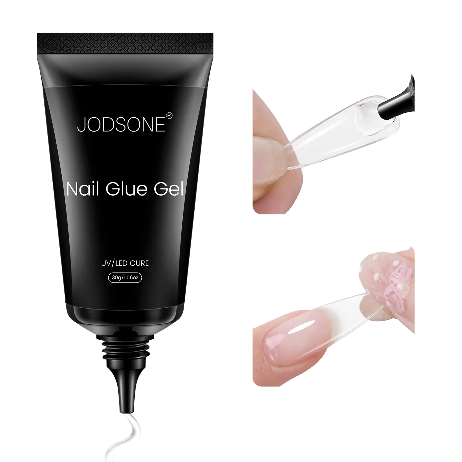 JODSONE Upgraded Solid Nail Glue 30g,  For Press on Nails & Acrylic Fake Nail Tips, Salon & Home DIY, U V Lamp Curing Needed, Long Lasting