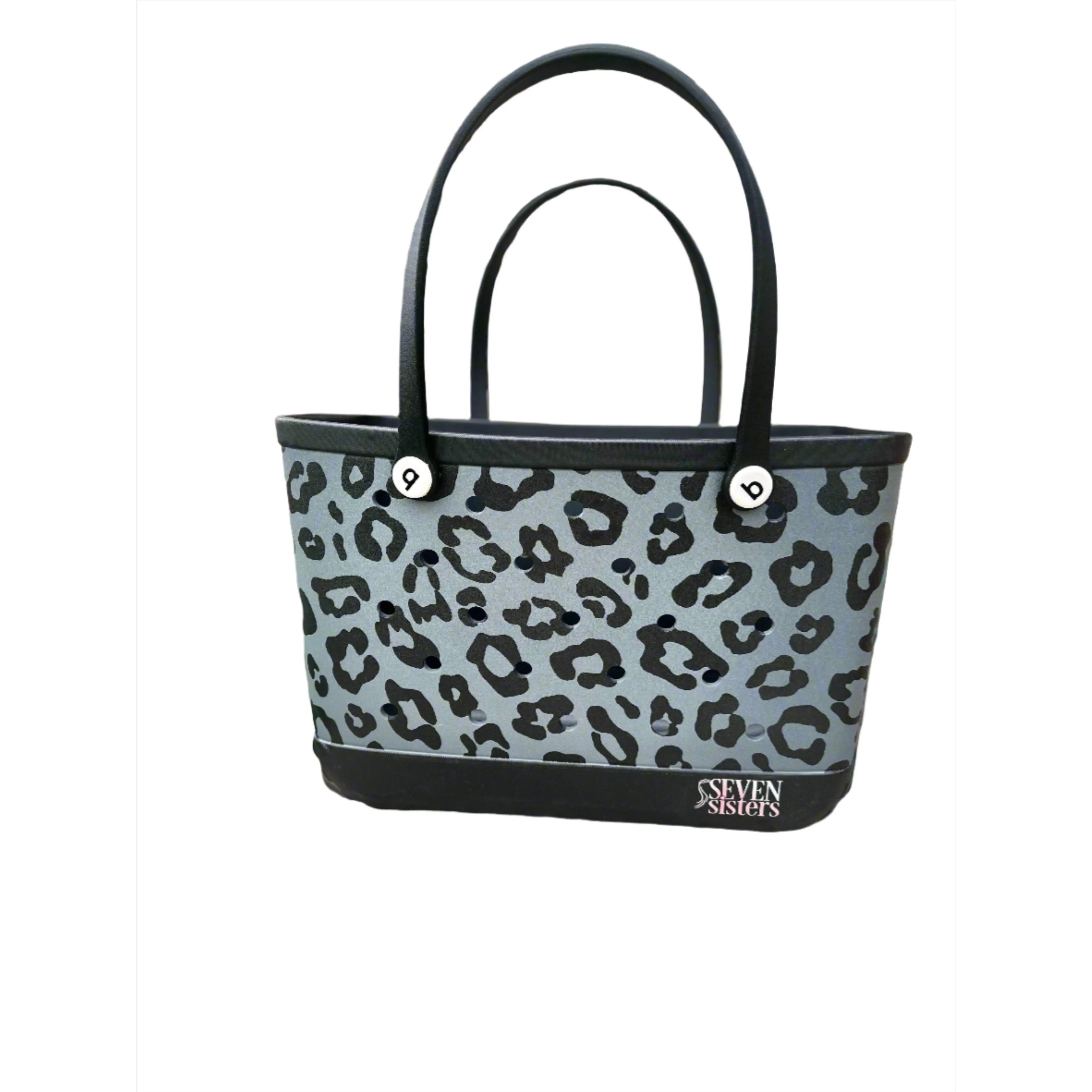 Black Leopard Silicone Tote (Large)